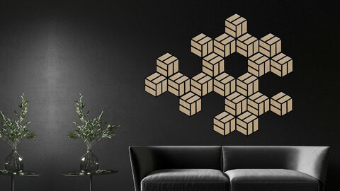 Akustický lamelový panel HEXAGON Dub dýhovaný